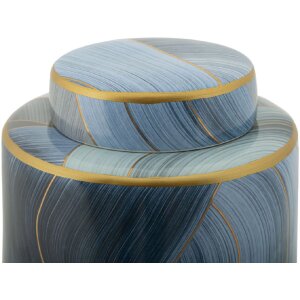 Mauro Ferretti Vaas Elegant Ø 15x34 cm blauw goud met deksel