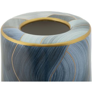 Mauro Ferretti Vaas Elegant Ø 15x34 cm blauw goud met deksel