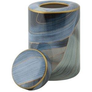 Mauro Ferretti Vaas Elegant Ø 15x24 cm blauw goud met deksel