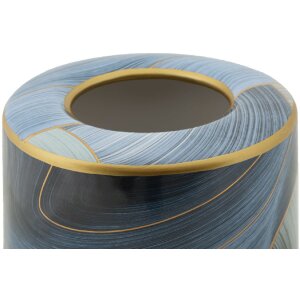 Mauro Ferretti Vaas Elegant Ø 15x24 cm blauw goud met deksel