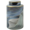 Mauro Ferretti Vaas Elegant Ø 15x24 cm blauw goud met deksel