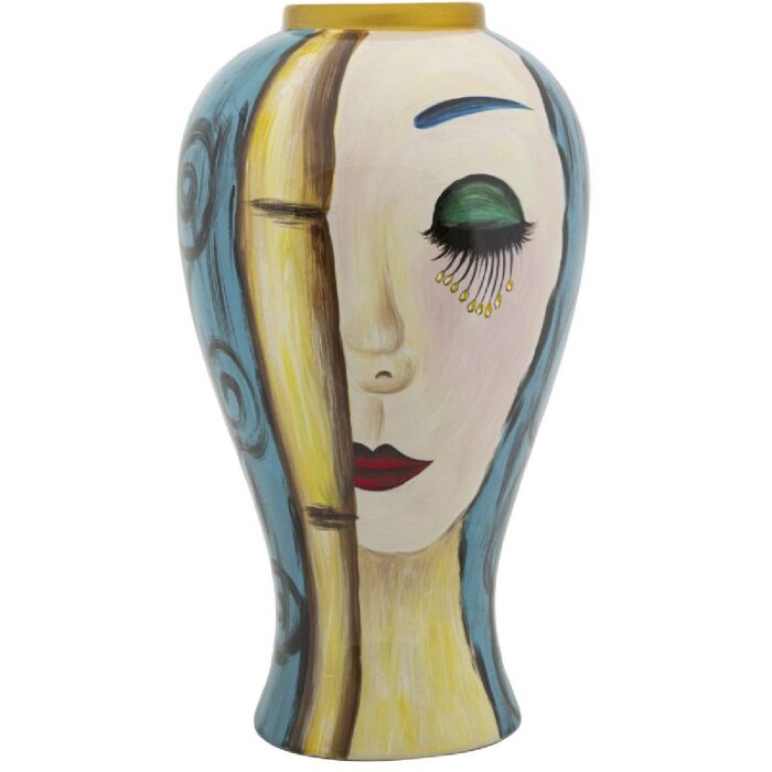 Mauro Ferretti vaas kunst gezicht Ø 28x50 cm veelkleurig
