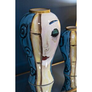 Mauro Ferretti vaas kunst gezicht Ø 28x50 cm veelkleurig