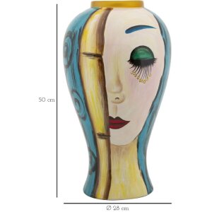 Mauro Ferretti vaas kunst gezicht Ø 28x50 cm veelkleurig