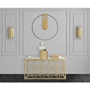 Mauro Ferretti wandklok Goldy Ø60x4,5 cm goud zwart