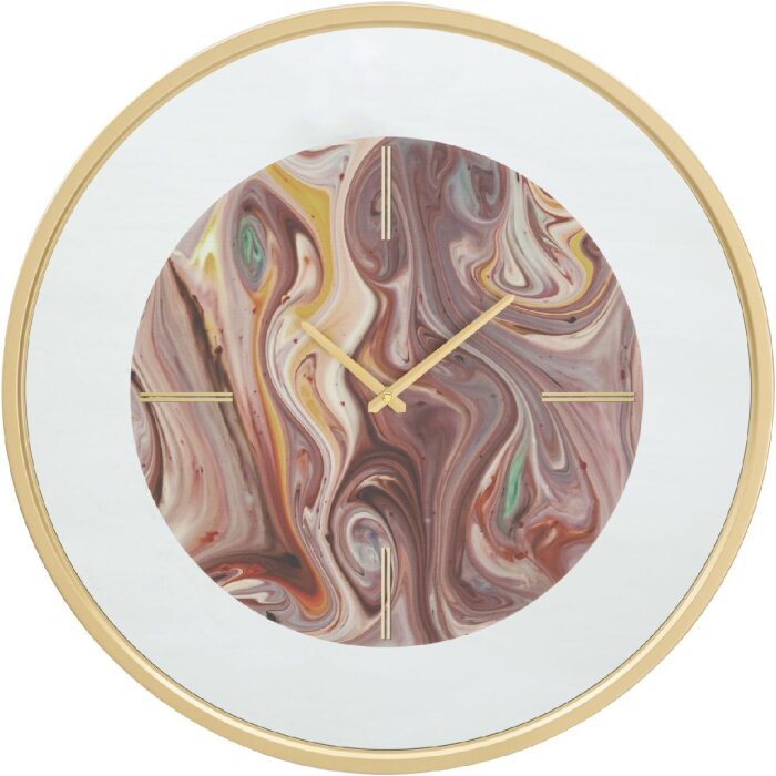 Mauro Ferretti wandklok spiegel mix Ø60x5 cm veelkleurig