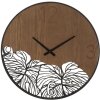 Mauro Ferretti wandklok houten wijzerplaat Ø 60x2 cm bruin zwart