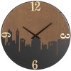 Mauro Ferretti wandklok city Ø 60x2 cm zwart bruin