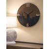 Mauro Ferretti wandklok city Ø 60x2 cm zwart bruin