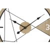 Mauro Ferretti wandklok Geometrisch design Ø 60x2,5 cm bruin zwart