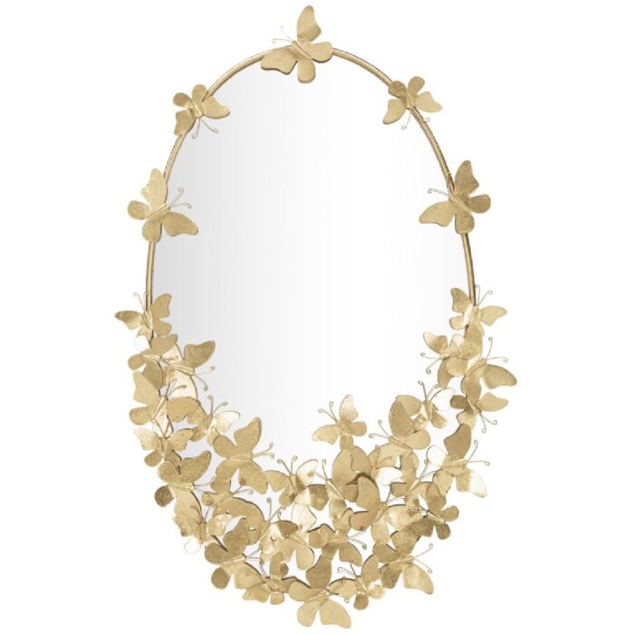 Mauro Ferretti wandspiegel ovaal vlinder 59x3x89,5 cm goud