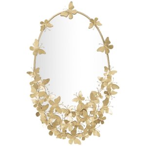 Mauro Ferretti wandspiegel ovaal vlinder 59x3x89,5 cm goud