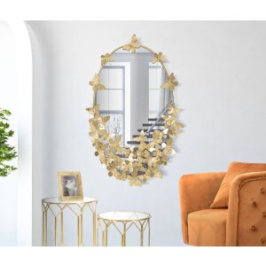 Mauro Ferretti wandspiegel ovaal vlinder 59x3x89,5 cm goud