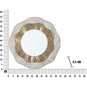 Mauro Ferretti wandspiegel Shai Light Ø 54,5x4,5 cm goud crème