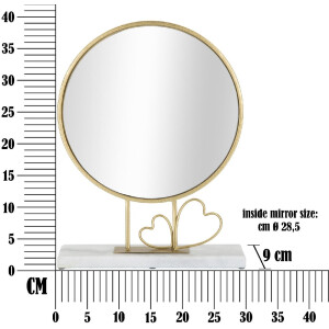 Mauro Ferretti tafelspiegel hart 30x9x39,5 cm goud marmer