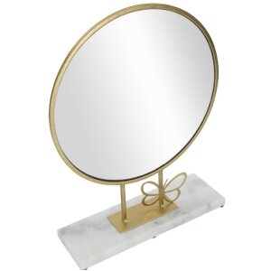 Mauro Ferretti tafelspiegel vlinder 30x9x39,5 cm goud marmer