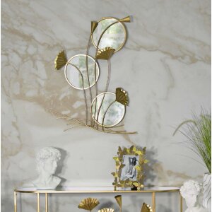 Mauro Ferretti wandspiegel triple flow 65x8x88 cm goud