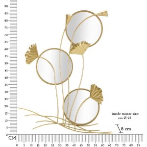 Mauro Ferretti wandspiegel triple flow 65x8x88 cm goud