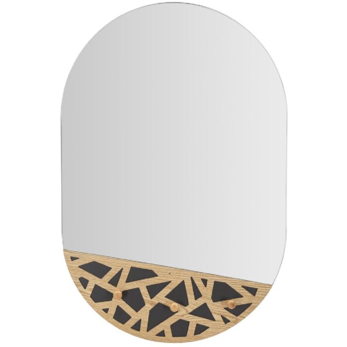 Mauro Ferretti wandspiegel Carv 60x5,3x90 cm naturel zwart