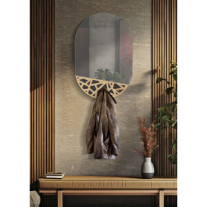 Mauro Ferretti wandspiegel Carv 60x5,3x90 cm naturel zwart