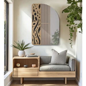 Mauro Ferretti wandspiegel Terry 60x1x90 cm naturel zwart