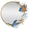 Mauro Ferretti wandspiegel marine 68x5x67 cm blauw goudkleurig