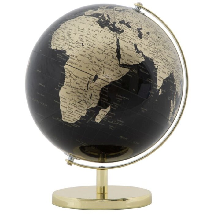 Mauro Ferretti Wereldbol Goud Ø 25x34 cm zwartgoud