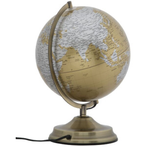Mauro Ferretti Wereldbol Oranje met licht Ø 25x38 cm goud zilver