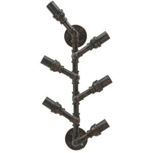 Mauro Ferretti wandflessenhouder Manhattan 6 plaatsen 27x15x55 cm zwart koper