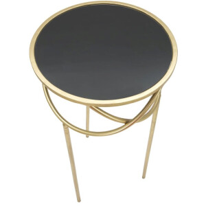 Mauro Ferretti bijzettafel Ring Ø 40x80 cm zwartgoud