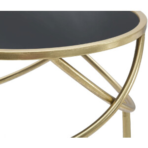 Mauro Ferretti bijzettafel Ring Ø 40x80 cm zwartgoud