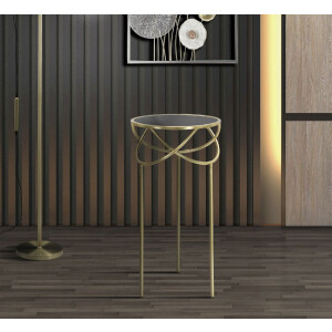 Mauro Ferretti bijzettafel Ring Ø 40x80 cm zwartgoud