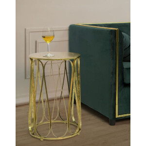 Mauro Ferretti bijzettafel Venezia Ø 37x58 cm goud