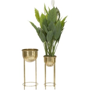 Mauro Ferretti bloemenstandaard set van 2 Ø 27x62 en 21,5x52 cm goud