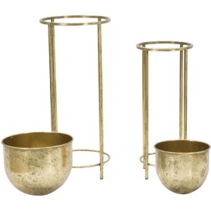 Mauro Ferretti bloemenstandaard set van 2 Ø 27x62 en 21,5x52 cm goud
