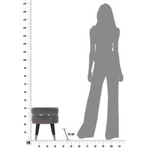 Mauro Ferretti kruk Paris Ø 35x40,5 cm grijs zilver