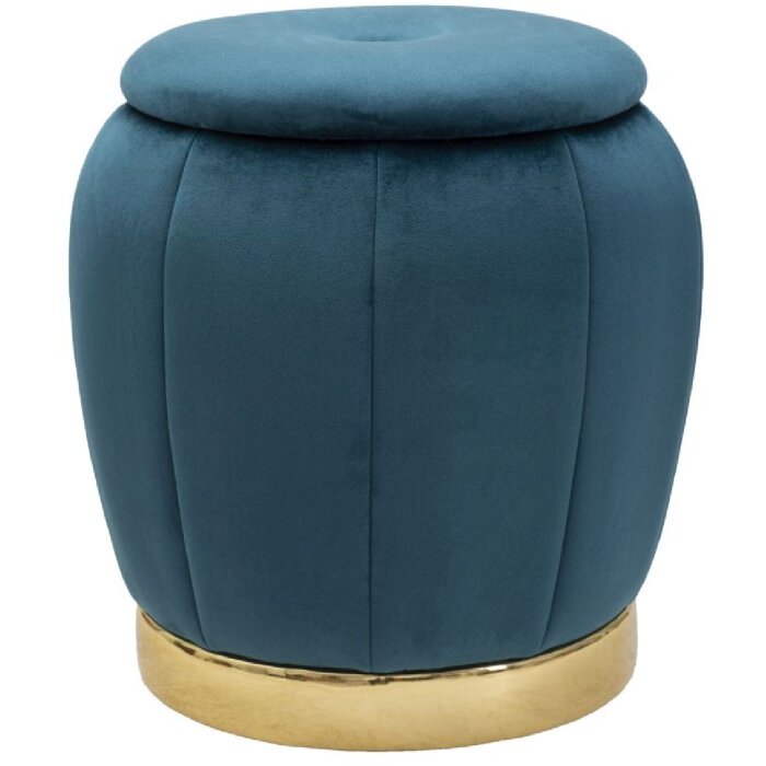 Mauro Ferretti kruk Paris Ø 43x43 cm petrol goud