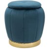 Mauro Ferretti kruk Paris Ø 43x43 cm petrol goud