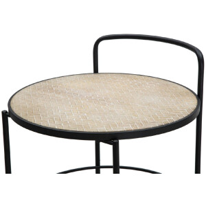 Mauro Ferretti serveerwagen Arex Ø 40x41,5x82 cm zwart bruin