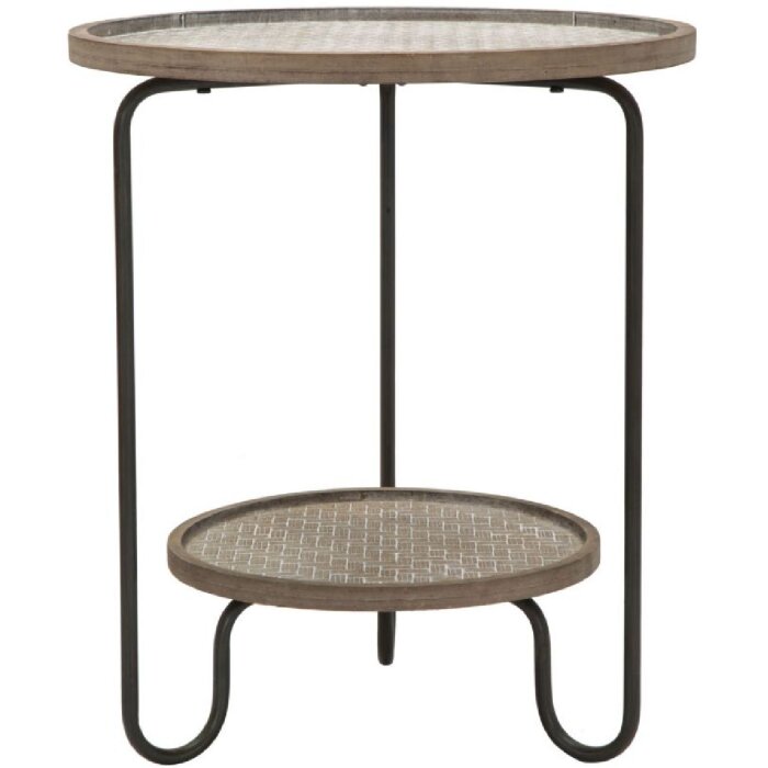 Mauro Ferretti bijzettafel Arex Ø 48x54,5 cm zwart bruin