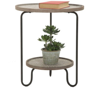 Mauro Ferretti bijzettafel Arex Ø 48x54,5 cm zwart bruin