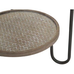 Mauro Ferretti bijzettafel Arex Ø 48x54,5 cm zwart bruin