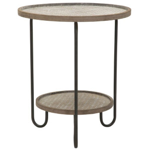 Mauro Ferretti bijzettafel Arex Ø 48x54,5 cm zwart bruin