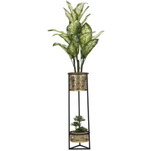 Mauro Ferretti plantenstandaard Doppio Ø 23x80 cm zwartgoud