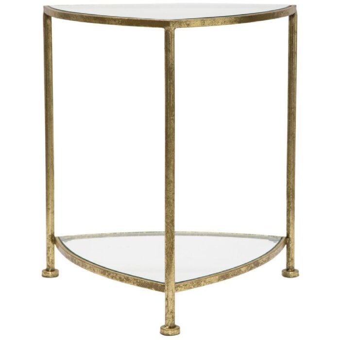 Mauro Ferretti bijzettafel 2 planken 45x45x50 cm goud