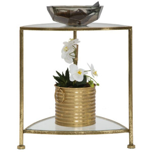 Mauro Ferretti bijzettafel 2 planken 45x45x50 cm goud