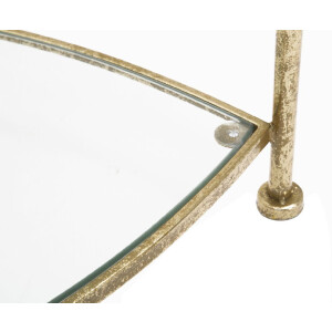Mauro Ferretti bijzettafel 2 planken 45x45x50 cm goud