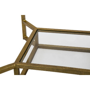 Mauro Ferretti bijzettafel Double Marble 47x47x60 cm goud wit