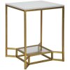 Mauro Ferretti bijzettafel Double Marble 47x47x60 cm goud wit