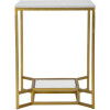 Mauro Ferretti bijzettafel Double Marble 47x47x60 cm goud wit